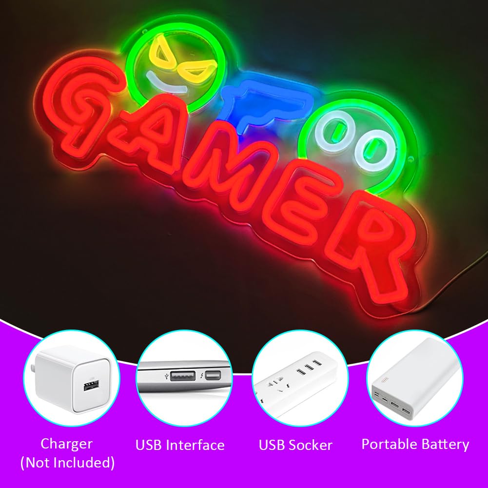 Gamer Neon Sign LED Wall Light - Neon Sign Party ulasan dan harga
