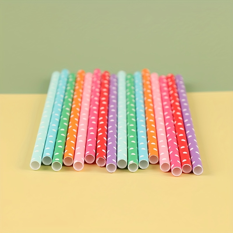 100pcs colorful disposable pap - Paper Straw Color ulasan dan harga