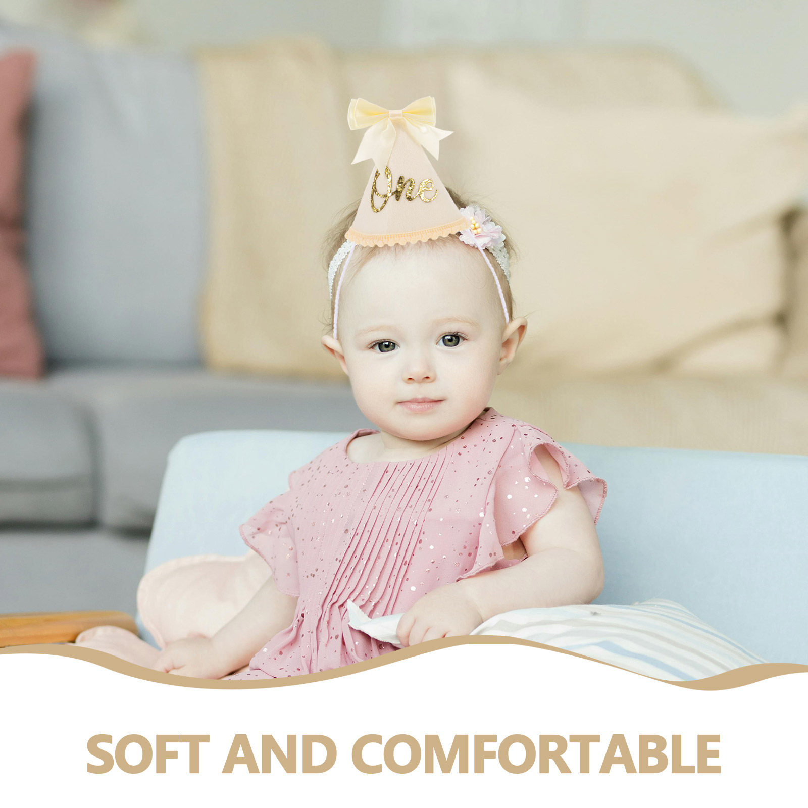 First Birthday Hat Bow Baby Cr - Party Hat Cone ulasan dan harga
