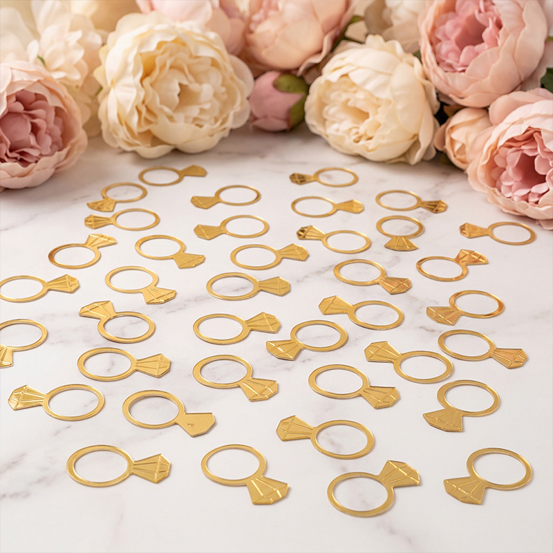 50Pcs/Bag Gold Diamond Ring Co - Papercraft Supply Confetti ulasan dan harga