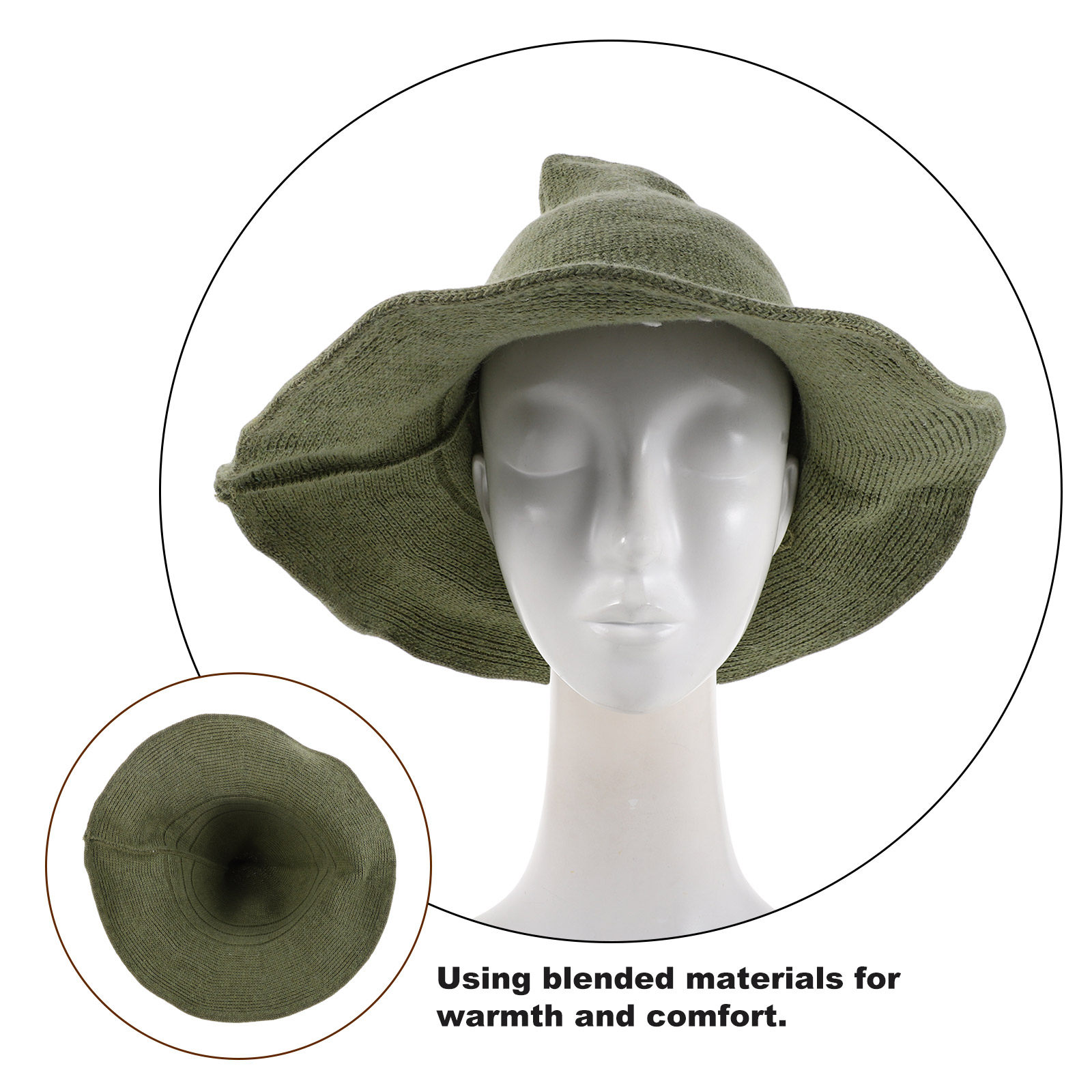 Men's Green Witch Hat Wool Ble - Party Hat Cone ulasan dan harga