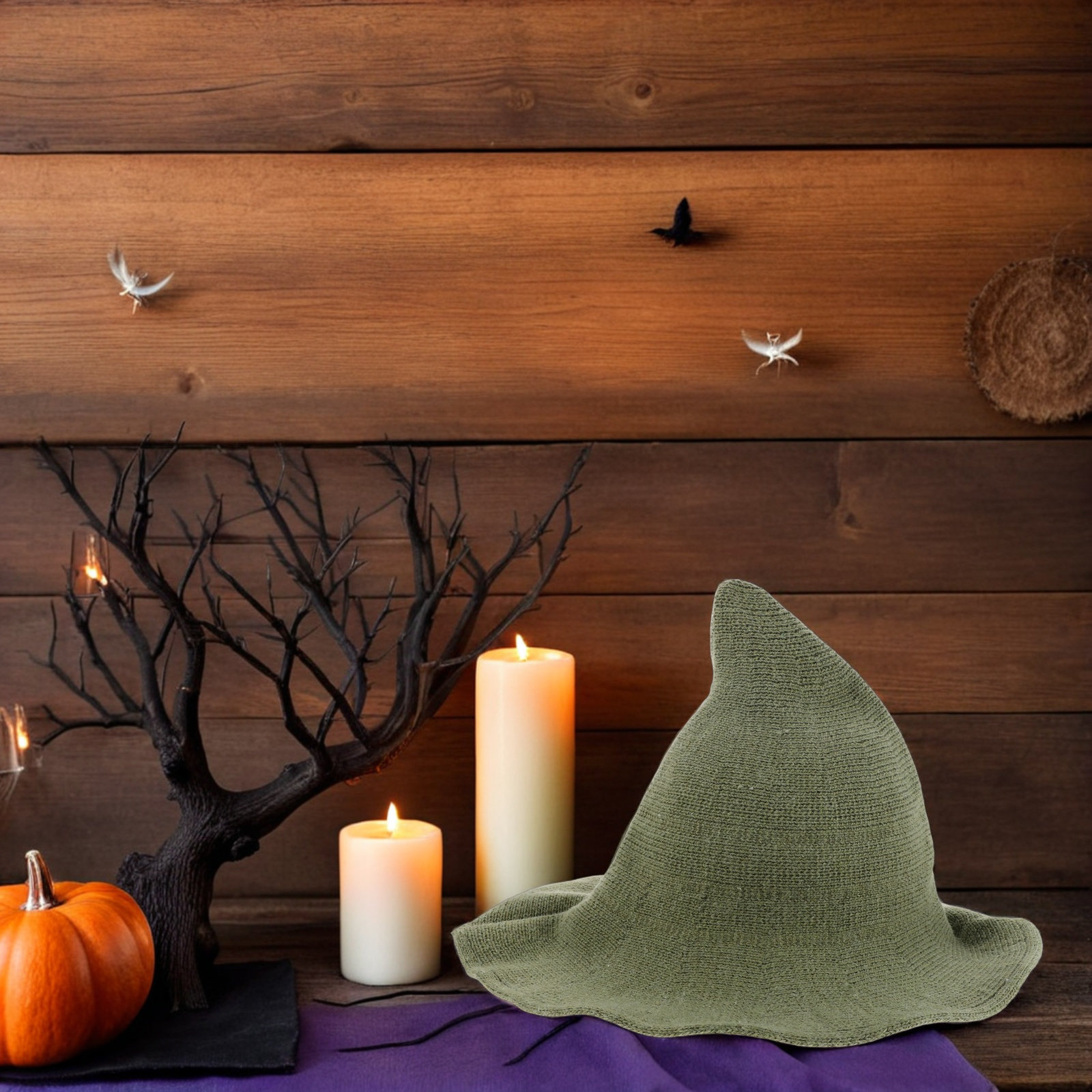 Men's Green Witch Hat Wool Ble - Party Hat Cone ulasan dan harga