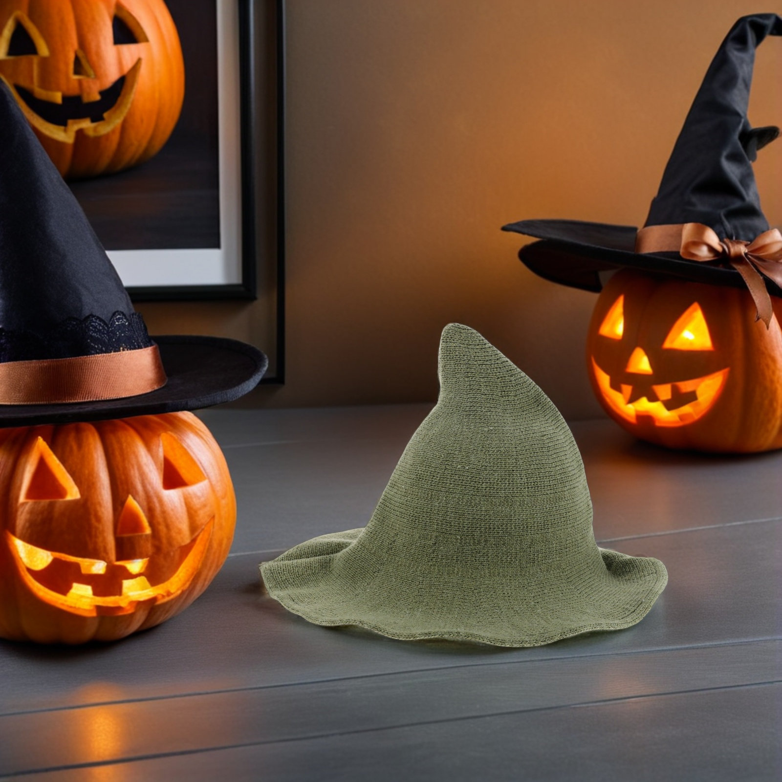 Men's Green Witch Hat Wool Ble - Party Hat Cone ulasan dan harga