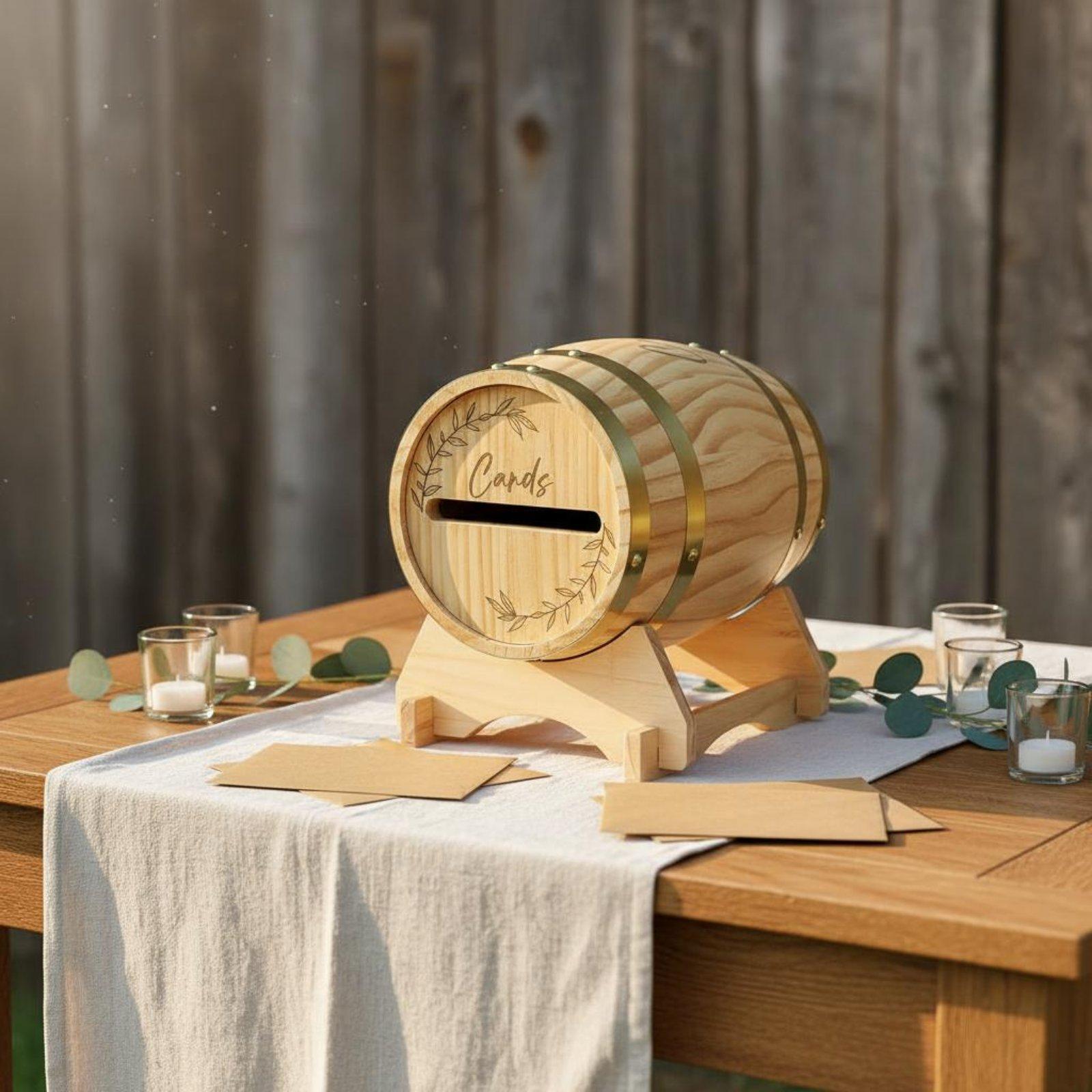Rustic Solid Wood Card Box Bar - Event Party Box ulasan dan harga